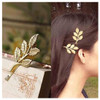 Olbye Leaf Hair Clip Dainty Gold Metal Barrette Hair Pin Bridal Hair Accessories Hair Holder for Women 2 Pcs