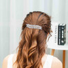 Iaceble Sparkly Crystal Hair Barrette with Gold Leaf for Bridal Headdress Shining Wedding Hair Clip Decorative Accessori