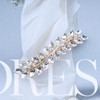 Iaceble Sparkly Crystal Hair Barrette with Gold Leaf for Bridal Headdress Shining Wedding Hair Clip Decorative Accessori