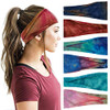 YONUF Headbands For Women Workout Wide Headband Yoga Head Bands For Womens Hair Accessories Fashion Band Tie Dye 6 Pack