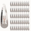 Non Slip Metal Snap Hair Clips 50 Classic Barrettes for Women and Girls Suitable for All Hair Types Anti Rust Silver 49
