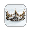 Salliy Black Crown Rhinestone Tiara and Crowns Crystal Queen Tiara Gothic Hair Accessories Wedding Crowns Halloween Cost