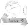 Sweet 16 Party Decorations 16th Birthday Tiara and Sash Silver Sweet 16 Gifts for Girls 16th Birthday Decorations arty S