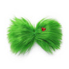 Large Green Furry Hair Bow with Red Heart Women Costume Accessories Christmas Hair Clip Tree Decorations