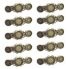 10 Pieces Metal Hair Clips with Round Tray Base for 12mm and 16mm Cabochon Settings Hair Barrettes with Hairgrip Base fo