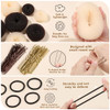 FANDAMEI Hair Bun Maker Set Donut Bun Maker Set With 4pcs Dark Brown 4pcs Beige2 extralarge2 large2 medium and 2 small 5