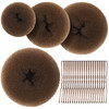 Teenitor Hair Bun Maker for Kids Girls Hair Donuts Ballet Bun in 4 Sizes Light Brown