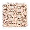 Gold Hair Ties for Thick Hair Grab Go Ponytail Holders 8 Pack Metallic Beige Thick NoCrease Bands with Strong Hold and D