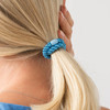 Blue and White Hair Ties for Thick Hair Grab Go Ponytail Holders 8 Pack Coastal Thick NoCrease Bands with Strong Hold Da