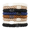 L Erickson Brown and Black Hair Ties for Thick Hair Grab Go Ponytail Holders 8 Pack Classic Thick NoCrease Bands with St