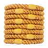 L Erickson Gold Hair Ties for Thick Hair Grab Go Ponytail Holders 8 Pack Metallic Thick NoCrease Bands with Strong Hold