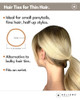 Heliums Thin Hair Elastics Gray 2mm Ties for Thin Hair 175 Inch Medium Hold No Damage Ponytail Holders 40 Count