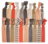 Kenz Laurenz Hair Ties Ponytail Holders 20 Pack Silver Peach Chevron No Crease Ouchless Elastic Styling Accessories Pony