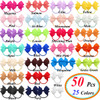 CLLOT Baby Hair Ties with Bows50pcs 2inch Baby Hair Bows Durable Rubber Bands Ponytail Holders Toddler Essential Hair Ac