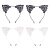 YAXAMING 4 Pcs Halloween Cat Ears Headband Lace Cat Hair Hoops Bands Animal Headpiece Hairband Women Xmas Festival Parad