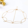 Ursumy Indian Hair Chain Festival Hair Jewelry Pearl Headchain Tassel Headpiece Wave Head Chain for Women Gold
