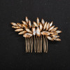 Teyglen Hair Comb Bridal Wedding Gold Crystal Handmade Hair Side Comb Red Blue Black Rhinestone Crystal Hair Pieces Vint