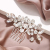 Unicra Crystal Bride Wedding Hair Comb Silver Bridal Headpiece Rhinestone Hair Accessories for Women and Girls ASilver