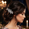 Unicra Crystal Bride Wedding Hair Comb Silver Bridal Headpiece Rhinestone Hair Accessories for Women and Girls ASilver