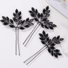Missgrace Women Halloween Vintage Black Rhinestones Hair Pins Headpiece Crystals Hair Accessories for Women Set of 3