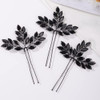Missgrace Women Halloween Vintage Black Rhinestones Hair Pins Headpiece Crystals Hair Accessories for Women Set of 3