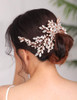 Denifery Rose Gold Bridal Hair Comb Sparkly Rhinestones Pearl Wedding Hair Comb Accessories for Women Girls