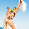Doneace Hawaiian Party Headband Pineapple Hair Hoop Flowers Head Boppers Headwear Tropical Party Decorations Aloha Party