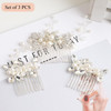 Sppry Elegant Rhinestone Pearl Hair Combs Jewelry Floral Crystal Hair Accessories for Bridal Women at Wedding Prom Set o