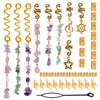 40Pcs Hair Jewelry for Braids hoyuwak Natural Colored Crystal Stone Hair Braid Accessories Metal Hair Charms Gold Loc Dr