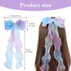 2 Pcs Ribbon Hair Bows for Girls Colorful Princess Hair Barrettes Alligator Clips Valentines Day Gifts for Daughter Girl