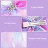 2 Pcs Ribbon Hair Bows for Girls Colorful Princess Hair Barrettes Alligator Clips Valentines Day Gifts for Daughter Girl