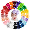 jollybows 20pcs Baby Girls Grosgrain Ribbon Hair Bows Headbands 6 Elastic Hair Band Hair Accessories for Infants Newborn