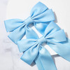 Aileam 2PCS Silky Satin Hair Bows Blue for Hair Securing Hairdressing Ponytail Holders Women Girls Toddlers Teens Kids H