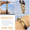 Hair Ties No Damage Elastic Bracelet Hair tie for Thick Hair Gold Ponytail Holders Handmade Cute Hair Accessories Brown