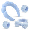 ATROCH Puffy Spa Headband Wristband Set Sponge Makeup Skincare Headband for Washing Face Cute Present for Teenage Girls