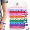 MultiColored Hair Ties with Lacrosse Design for Girls No Crease Ponytail Elastics for Lacrosse Players 8 pcs by SPORTYBE