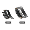 100 Pieces Snap Clips for Wigs Hair Extensions and DIY 32 mm UShape Metal Clips with Soft Rubber Stainless Steel 6 Teeth
