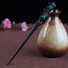 TOP SEWING Ebony Doublefaced Jade Sword Hairpins Handmade Carved Wooden 708 Hair Sticks for Women Chinese Hair Chopstick