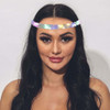EARENT Light Up Rave Headband Silver Glow Rhinestone Hair Accessories for Women