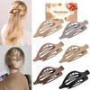6 Packs Flat Claw Clips for Women French Concord Flat Hair Clip Matte Curved Hair Claws Clip for Thin Thick Hair Lay Dow