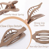 6 Packs Flat Claw Clips for Women French Concord Flat Hair Clip Matte Curved Hair Claws Clip for Thin Thick Hair Lay Dow