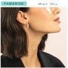 FAMARINE Pearl Hoop Earrings for Women 14K Gold Plated Cute Dainty Hoop Earrings Jewelry