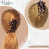 Parcelona French Flowers Medium Covered Spring Brown Tortoise Shell Celluloid Jaw Hair Claw Clips for Women Made in Fran