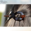 Parcelona French Infinity 3 12 Brown Tortoise Shell Hair Slider Pin Thru Barrette Clip with Stick for Fine Hair Women an