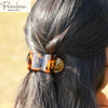 Parcelona French Simply Bear Paw Medium 3 Celluloid Acetate Side Slide In Jaw Yoga Fine Hair Claw Clip for Women and Gir