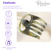 Parcelona French Curvy Oval Paw Medium 3 Cellulose Acetate Side Slide In Jaw Hair Claw Clips for Women and Girls Olive G