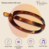 Parcelona French Plain Oval Large Tortoise Shell Ponytail Holder Non Metal Hair Clip Barrette Shell