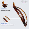 Parcelona French Plain Oval Large Tortoise Shell Ponytail Holder Non Metal Hair Clip Barrette Shell