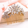 EVER FAITH Bridal Hair Accessories Crystal Flower Snowflake Side Comb Bridesmaids Wedding Headpiece Clear GoldTone