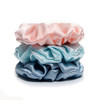 Michooyel 3Pack 4cm Silk Scrunchies Mulberry Silk 16 Momme Elastic Band Scrunchy Hair Ties For Women Girls